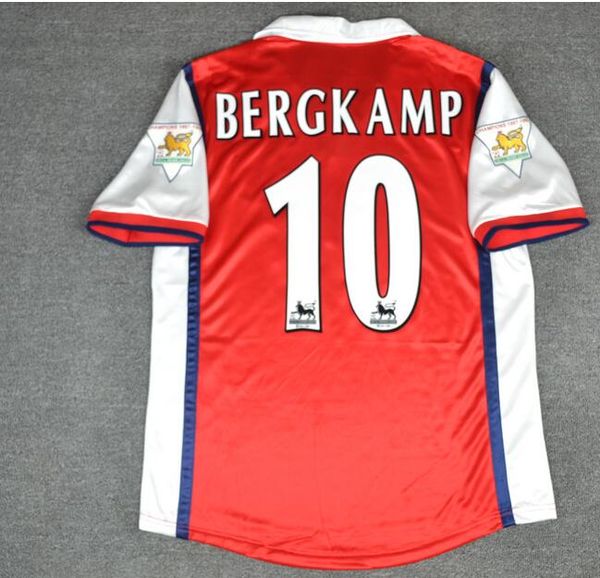 

ars gunners velvet name number 98 99 adams anelka bergkamp soccer jersey 1998 1999 adams anelka bergkamp vintage football shirt maillot, Black;yellow