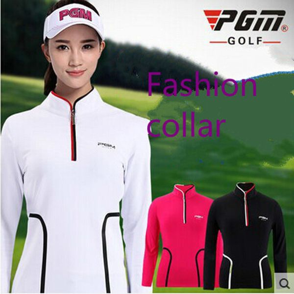 

pgm 2018 new arrival slim golf t shirts women's long-sleeve shirt women's clothes size s-xl, Black;blue