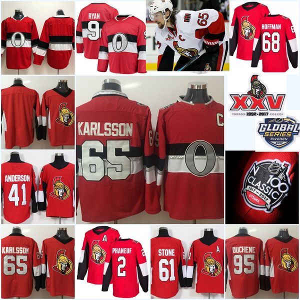 

2018 NEW Mens Ottawa Senators Erik Karlsson Jersey 9 Bobby Ryan 61 Mark Stone 41 Craig Anderson 68 Mike Hoffman 95 Matt Duchene Jersey S-3XL