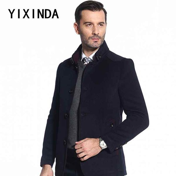 

yixinda winter man's woolen coat. smart casual. cultivate one's morality. jacket collar wool blends m-6xl, Black
