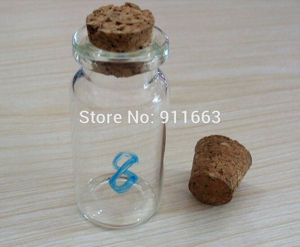 

100pcs/lot, 8ml,20mm opening,clear color glass vials with 20mm cork ser,glass bottles