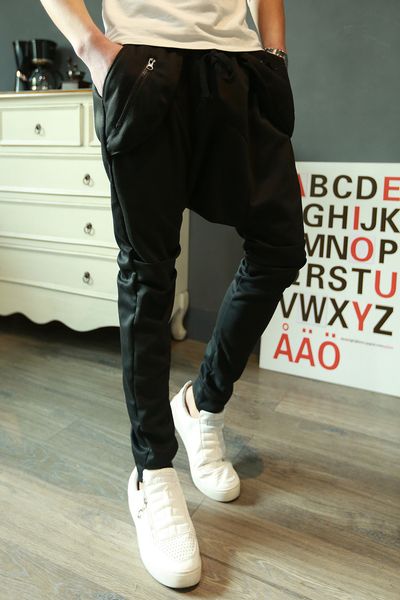 

new men's sports han version hip hop trend to resist baggy pants sports pants casual sweatpants hiphop pants trade asian size wholesale, Black
