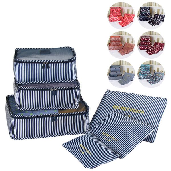 

6pcs/set cube bra underwear luggage baellerry oxford cloth mesh bag organizer packing travel bag lingerie organiser