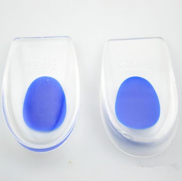 Solette in gel di silicone Tallone Coppe per la cura del piede Sperone calcaneare Elastico per la cura del piede Mezza soletta Inserti per scarpe LX2672