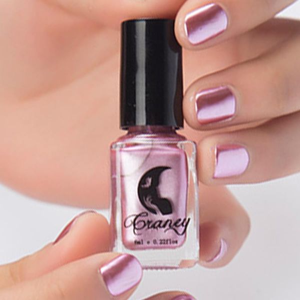 

6ml mirror effect chrome metallic silver gold nail art varnish polish