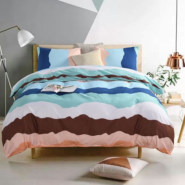 Printed Wave Bedding Set For Bedroom Without Bed Sheet Luxury Twin