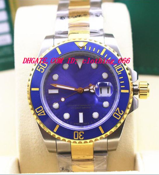 

luxury watches waterproof sapphire glass 116613 18k gold black/blue dial ceramic bezel stainless steel bracelet automatic men's watch w, Slivery;brown