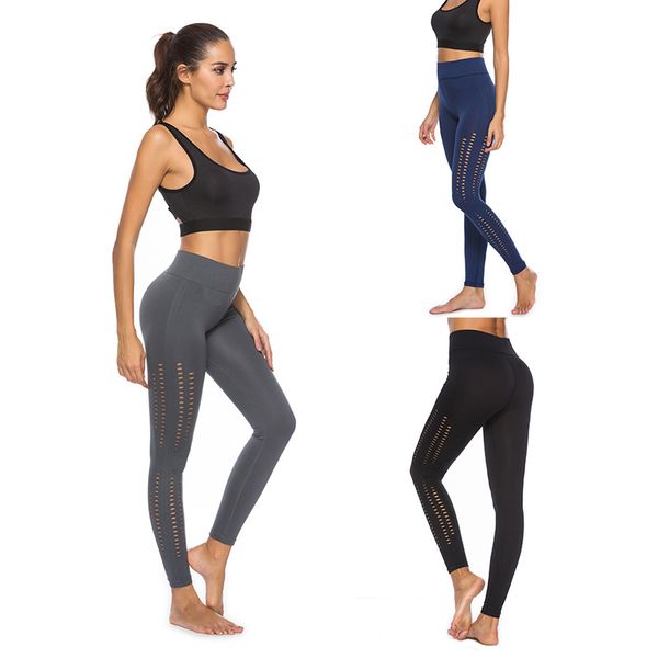 

hollow out yoga pants mesh gym leggins sport women fitness elastic trousers breathable running compression tights women, White;red