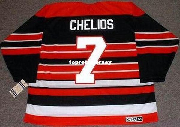 

wholesale mens chris chelios chicago blackhawks 1992 ccm vintage retro hockey jersey, Black;red