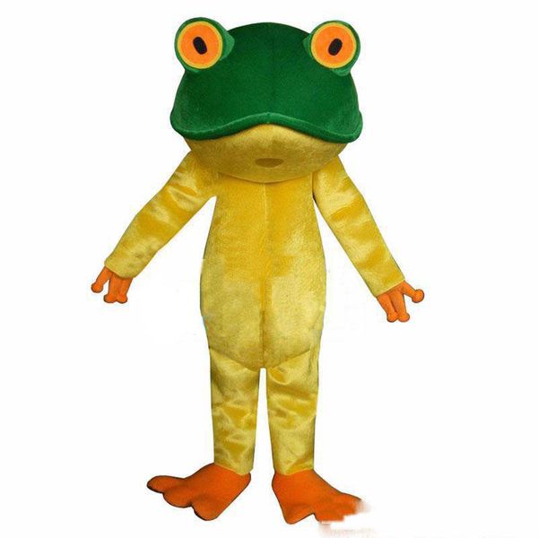

2018 frog new professional green frog mascot costume fancy dress, Red;yellow