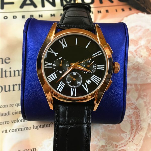 

new fashion men quartz man genuine leather watch japan movement watches rose gold wristwatches life waterproof brand male clock items, Slivery;brown