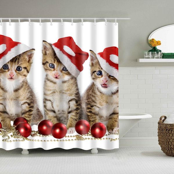 

colorful eco-friendly festival christmas gift polyester washable bath decor shower curtains 150*180 cm& 180*180 cm