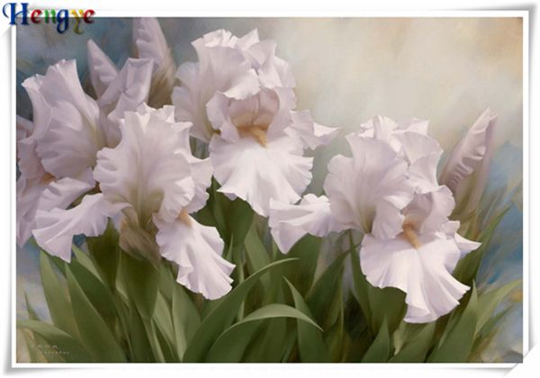 

rhinestone full square&round diamond embroidery flower white lily 5d diy diamond painting cross stitch kit home mosaic decor gift yx3181
