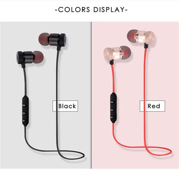

new magnetic bluetooth wireless earphones headset stereo bt4.1 sport sweat-proof in-ear headphone earbuds with mic for samsung iphone