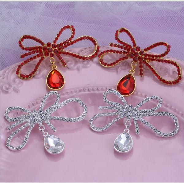 

brides, korean diamond hairpin headwear, wedding modelling wedding dress accessories, bow tie hair accessories, Slivery;golden