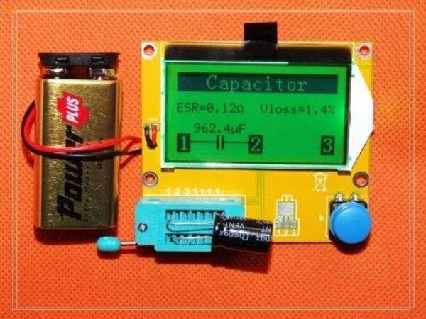 Freeshipping kits DIY Mega328 Transistor Tester Digital Combo Diodo Triodo capacitor + indutância + resistor + SCR LCR ESR Medidor MOS / PNP / NPN