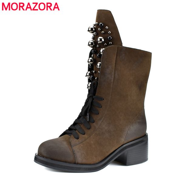 Women Classic Autumn Winter Martin Boots Plus Velvet Rivet Shoes Waterproof HOT