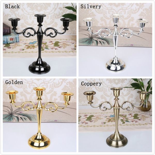 

new arrival european metal holders 3-arms retro romantic candle holder candlelight dinner home furnishing wedding props l decor
