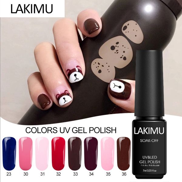 

lakimu nail glitter colors gel nail polish new soak off pure color gel polish uv led manicure lacquer art, Red;pink