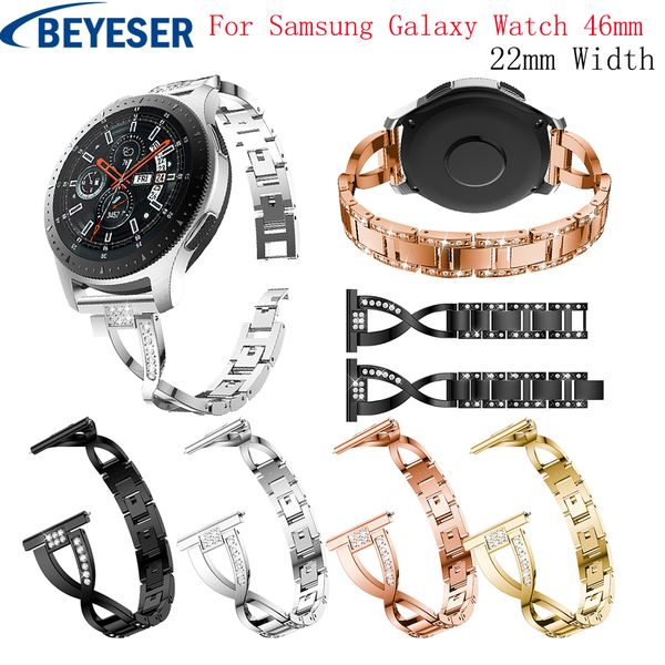 

20mm watch band strap stainless steel for samsung gear s3 frontier classic metal bracelet for samsung galaxy watch 46mm bands, Black;brown