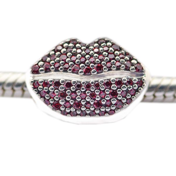 

pandulaso valentine's day fit original charms bracelets for woman kiss more charm with red cz 925 sterling silver jewelry, Black