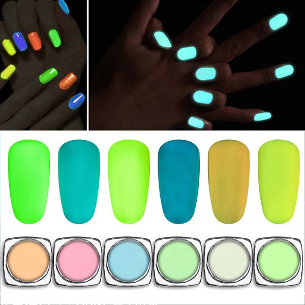 

clavuz 1g luminous gel nail polish powder glow in the dark night glow funny party luminous pigment fluorescent powder 12 color, Silver;gold