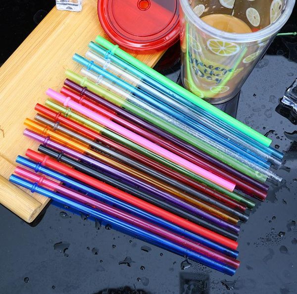 Cannucce di ricambio in plastica riutilizzabili color arcobaleno da 9 pollici COME cannucce in plastica multi colore per Mason Jar SN1413