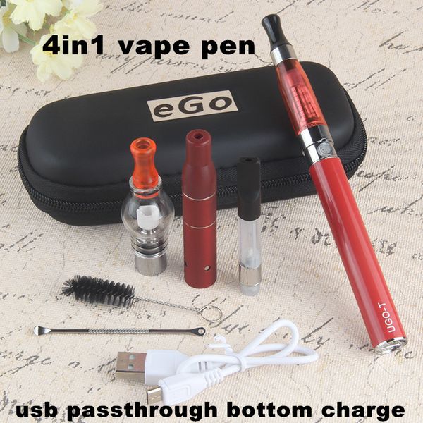 

EVOD 4 в 1 vapes ручки С назад травяной испаритель eGo CE4 CE3 масло картридж воск стекло Глобус бак UGO 4in1 стартовый комплект