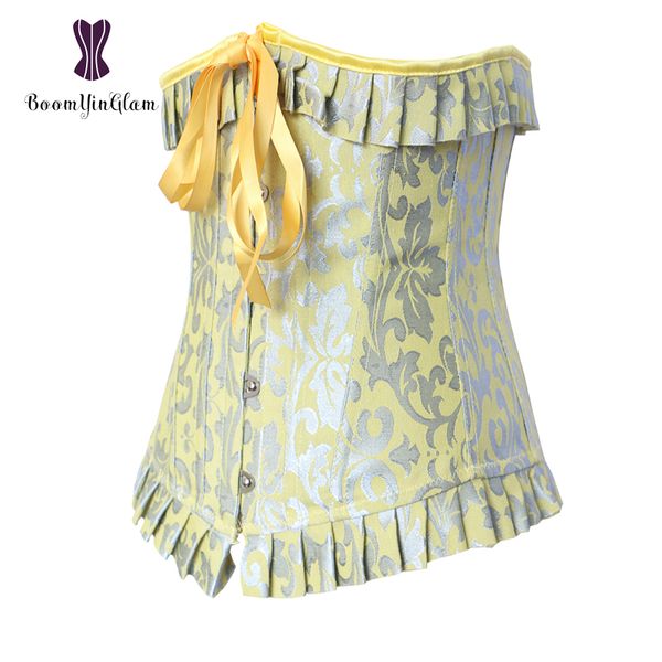 

2838# buy one get one ruffled waist shaper slimming waist shapewear 14 steel boned underbsut corset with g sring size s-xxl, Black;white