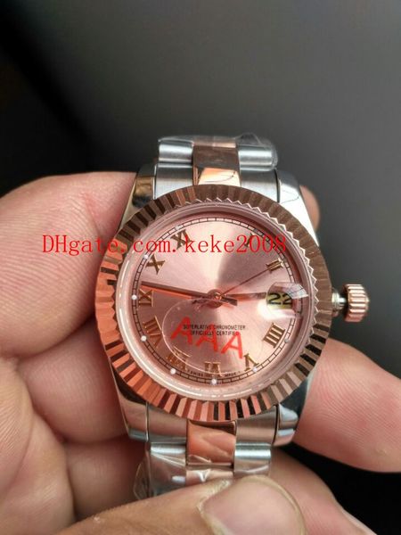 

роскошные часы высокого качества 26 мм 31 мм леди 279171 президент datejust 18 к розовое золото римский циферблат 2813 механические автомати, Slivery;brown