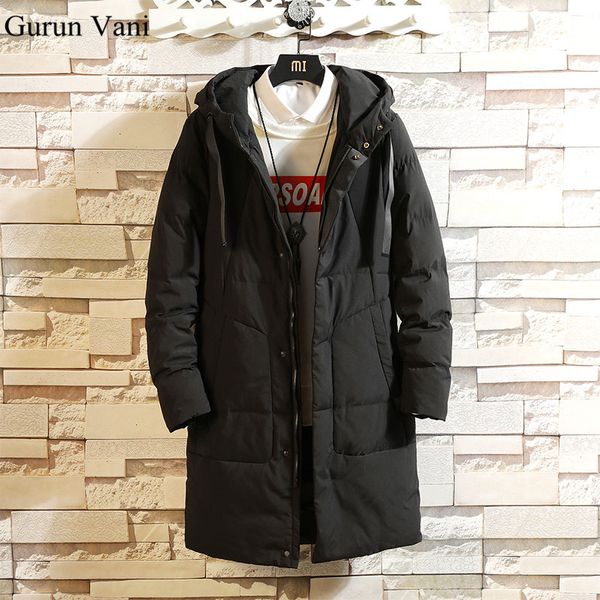 

2018 new men's thicken long cotton coat men fashion casual solid color outdoor jacket male winter warm overcoat brand clothing, Black