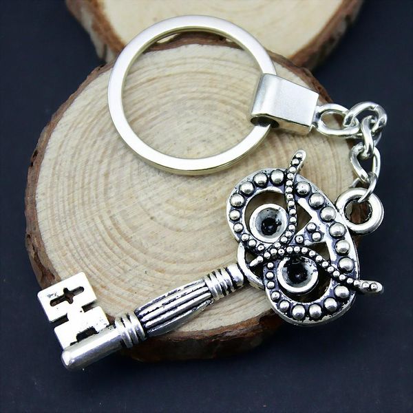 

6 pieces key chain women key rings car keychain for keys owl key 60x29mm, Slivery;golden