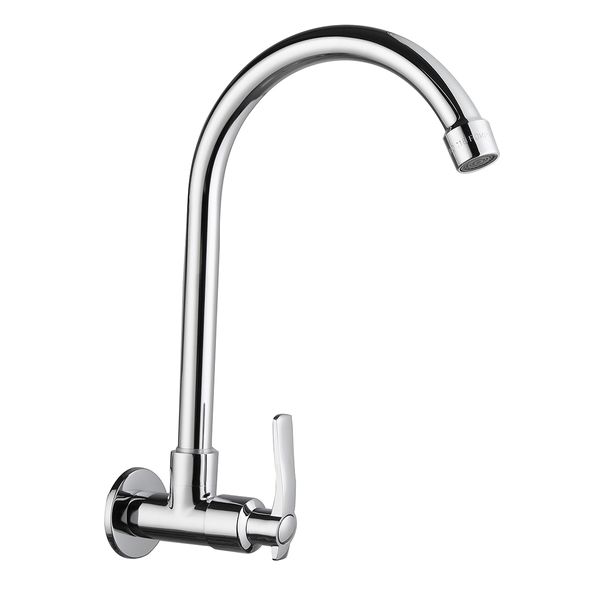 

kitchen basin water faucet single cold brass stainless steel 360 degree rotation bathroom basin faucets wall mounted