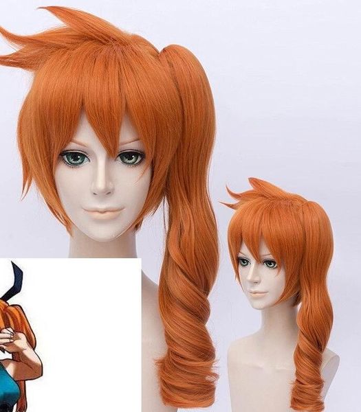 

my hero academia boku no hiro akademia itsuka kendo orange ponytail cosplay wig, Black