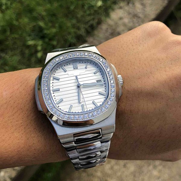 

AAA Luxury AAA Men's Diamond Watch Automatic Mechanical Stainless Steel Strap Nautilus Men Mens Watch Watches Wristwatches