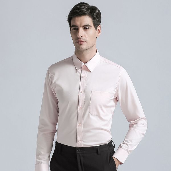 

cotton blend 2018 korean stylish men's dress shirt long sleeves solid color regular fit casual men business shirt, White;black