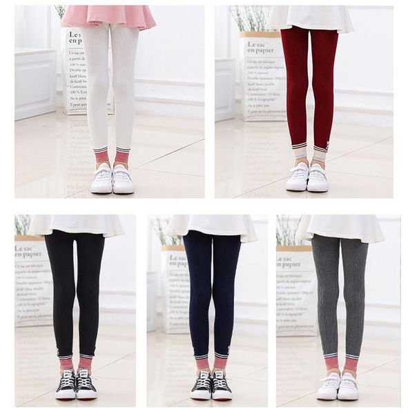 

baby girls preppy style leggings pants spring autumn kids cartoon animal bear printed leggings solid color children tights, Blue