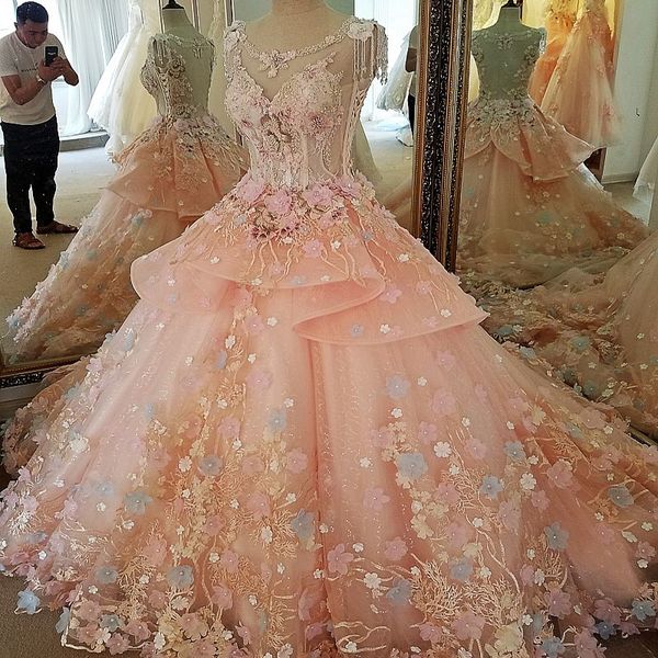 

2019 flower evening dresses lace beading ball gowns o neck sleeveless lace up back long party formal dresses real ps girl pageant dress, Black;red