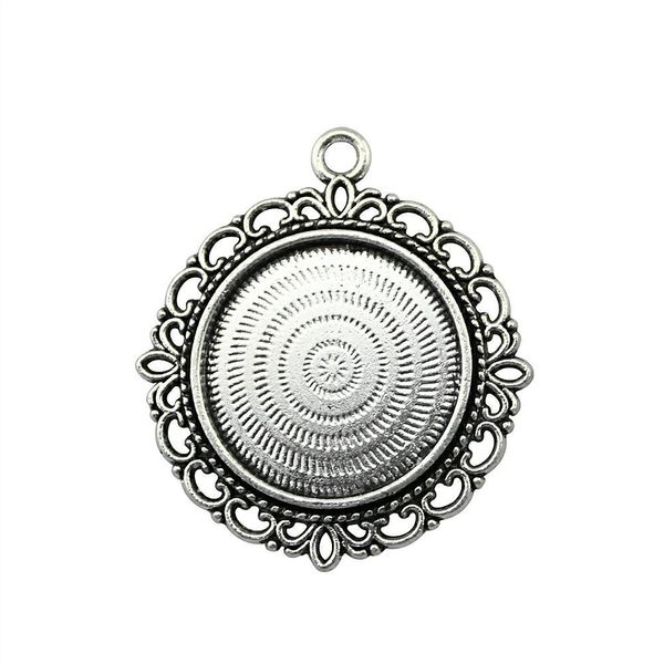 

6 шт. кабошон камея базовый лоток безель пустой diy ювелирных изделий популярные одной стороне внутренний размер 25 мм круглый камеи и кабош, Slivery;crystal