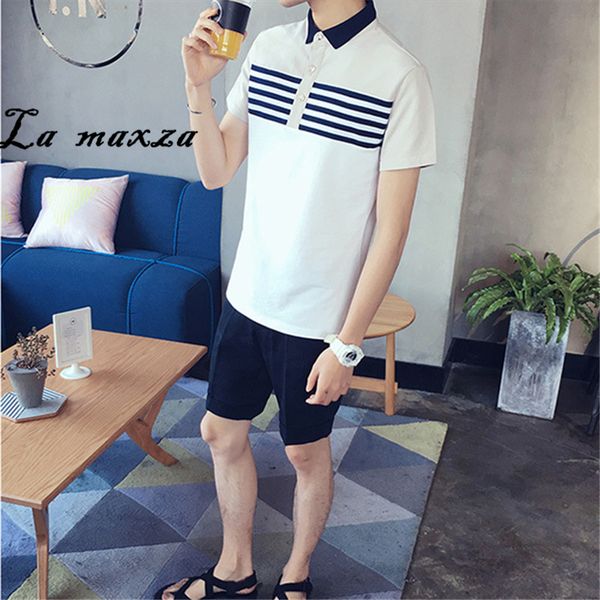 

2018 stripe korean style casual patchwork short sleeve shirt plus size cotton man clothes 4xl, White;black