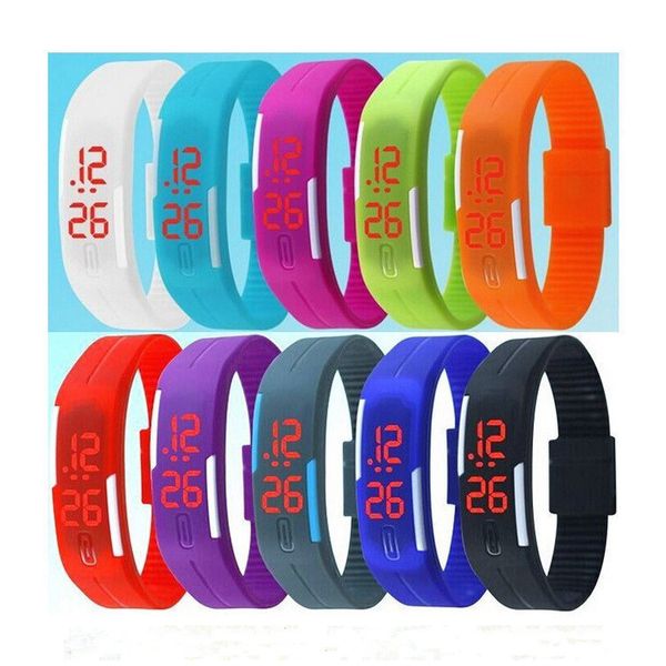 

Led digital touch creen watch jelly candy color port watche ilicone wri tband waterproof rectangle couple wri t watch bracelet 2018