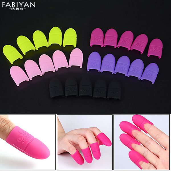 

5pcs nail art tips uv gel polish remover wrap silicone elastic soak off cap clip manicure cleaning varnish tool reuseable finger