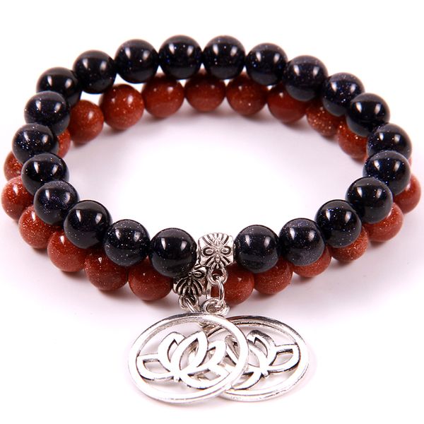 

ncrhgl selling dinas beaded bracelet lotus charm natural stone yoga beads bracelets in natural jewelry energy for women men, Black