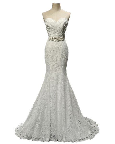 

sweethea lace backless mermaid wedding dresses plus size bridal gowns 2018 real image lace-up wedding dresses vestidos de novia, White
