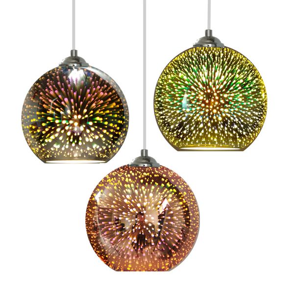 52 20cm Led Lampe Lumière Plaqué Coloré Verre Du Pendentif Diamètre Classique Acheter Luminaire Suspension Ball 3d Mirror De52 Design Y6ybgvf7