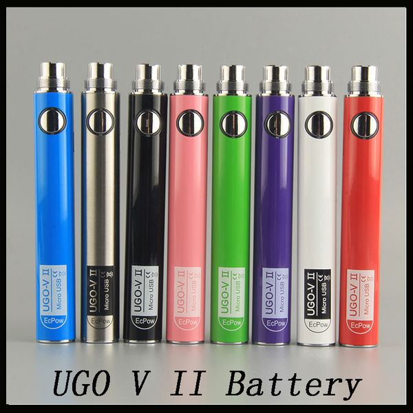 

Oringinal Evod UGO V II V 2 650mAh 900mAh Ego 510 батарея 8colors Micro USB заряд Passthrough E-cig O pen Vape батареи 0270001