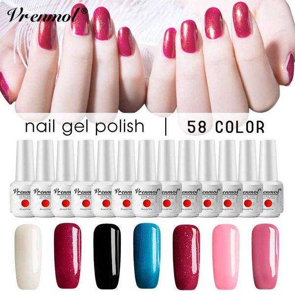 Acheter Vrenmol 58 Couleurs Français Nude Vernis à Ongles Nail Art Design Gel Uv Vernis Peintures Hybrides Acrylique Base Base Manteau Apprêt Colle De