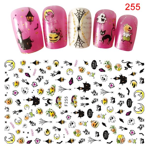 

nail art sticker adhesive women diy manicure halloween tips decoration stickers, Black