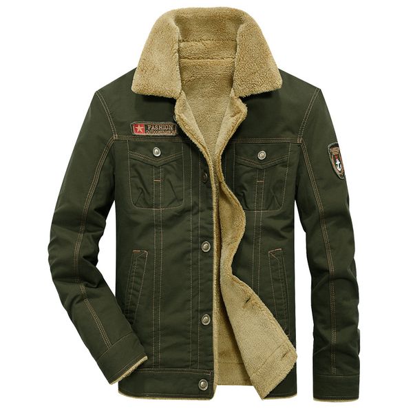 

winter mens thick jackets ma1 jacket fleece warm turn-down collar air coats, Black;brown
