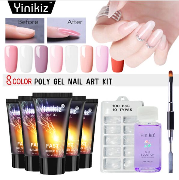 30ml Poly Gel Finger Extension Camouflage Builder Polygel UV LED Quick Building Hard Gel Acrylic Nail Art Glue Set